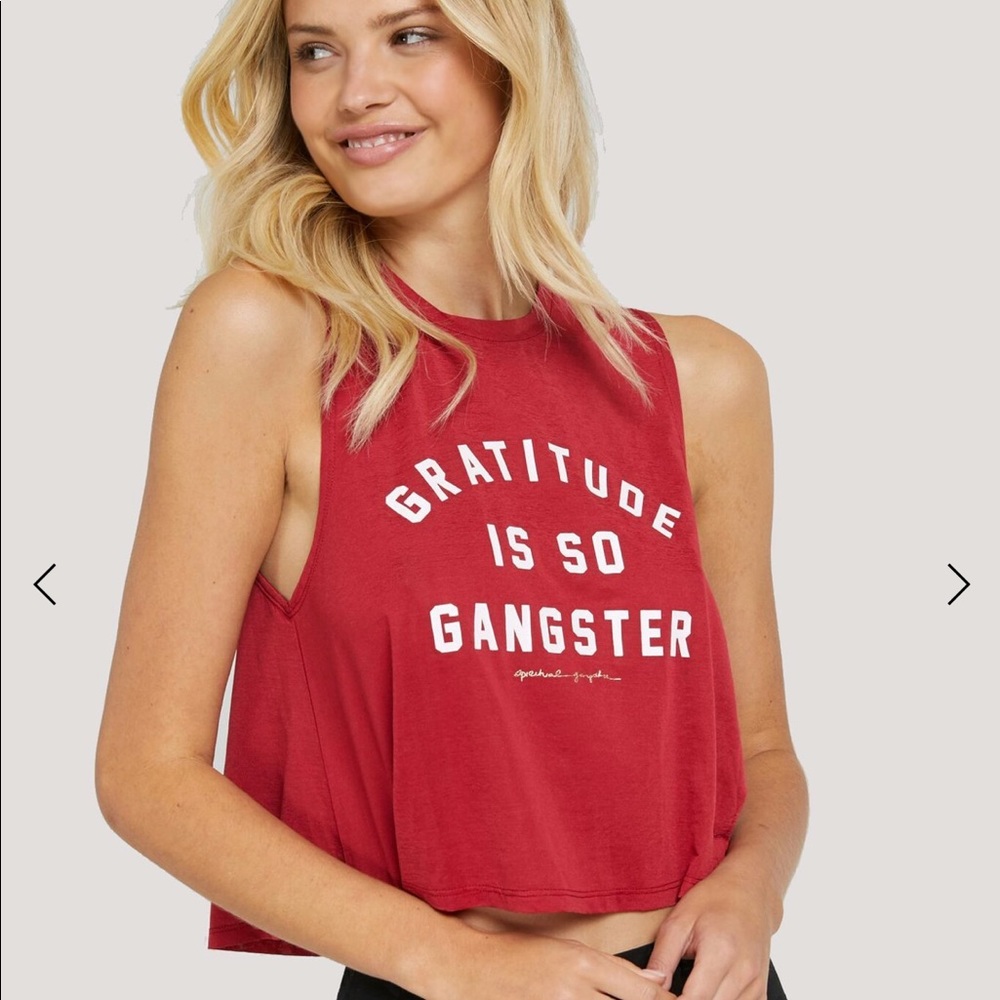 Spiritual Gangster Gratitude Active Crop Tank